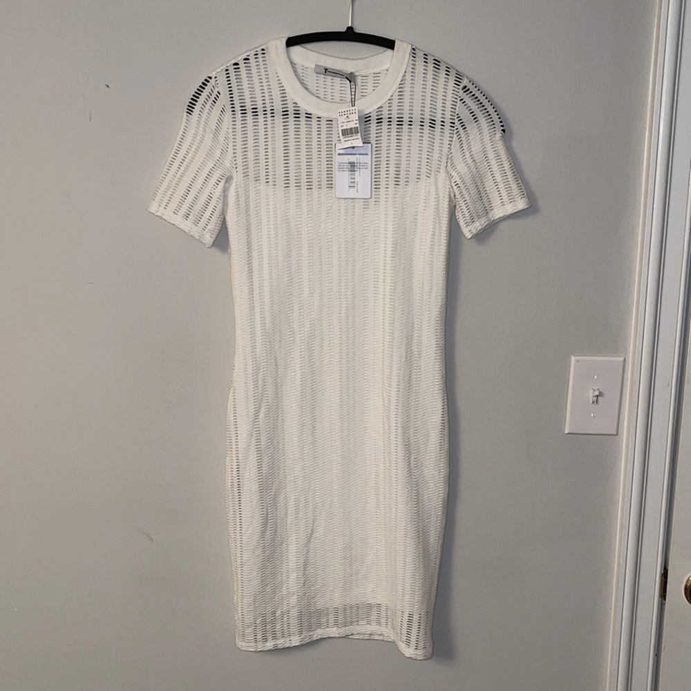 Alexander Wang white mesh overlay dress